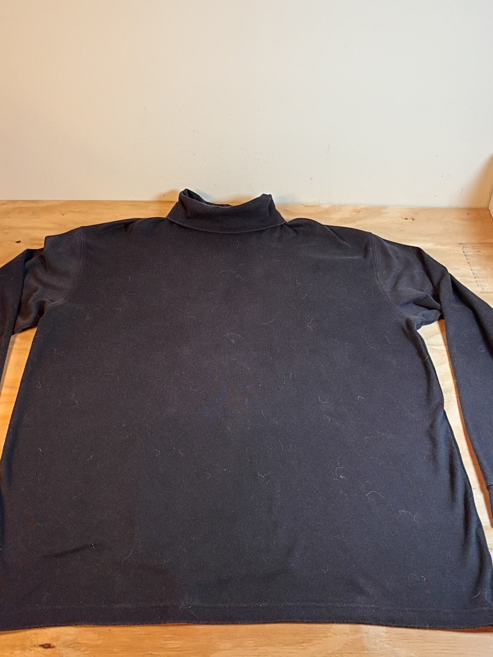 Vintage LL Bean Men's XL Tall Black Turtleneck Long Sleeve Shirt Cotton Blend